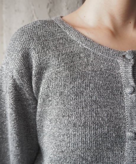 Lame Crew Neck Cardigan SV