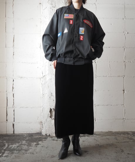REMAKE Patch Design Snap Button Jacket BK