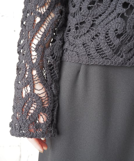 Handmade Crochet Collar Cardigan BK