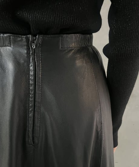 Flared Leather Skirt BK