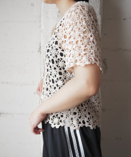 Crew Neck Crochet Cardigan IV