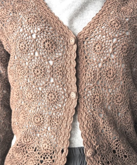 Hand Knit Crochet Cardigan BR