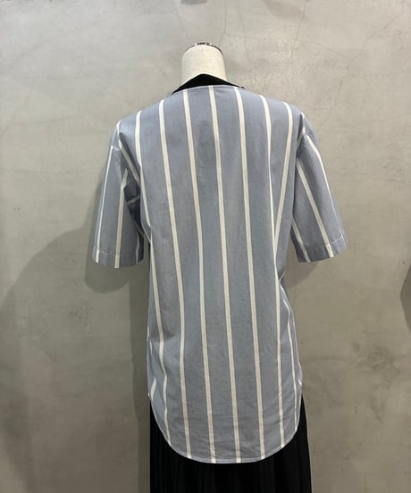 3.1 Phillip Lim Stripe Rib Collar Tee LBL WH