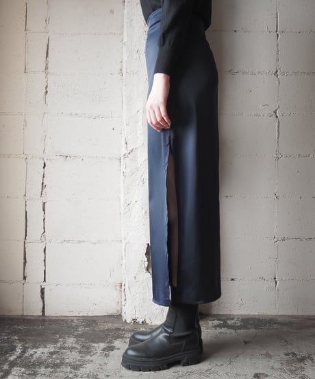 1990's Deep Slit Satin Tight Skirt NV