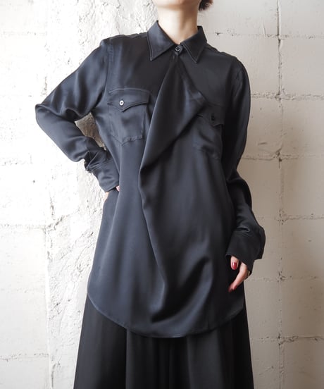 Max Mara Satin Draped Shirt BK
