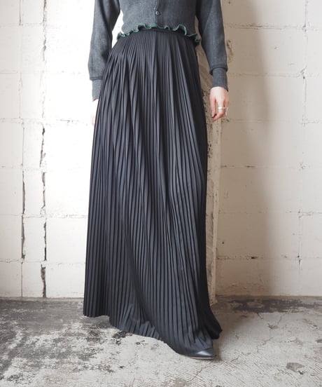 1980's Italy Pleated Long Skirt BK