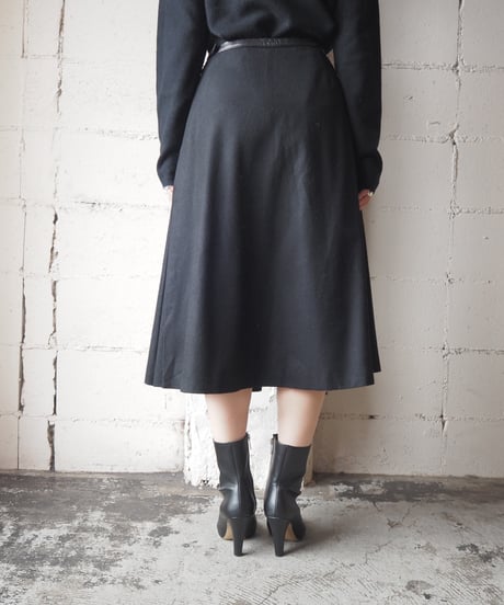 JIL SANDER Design Pleats Flared Skirt BK