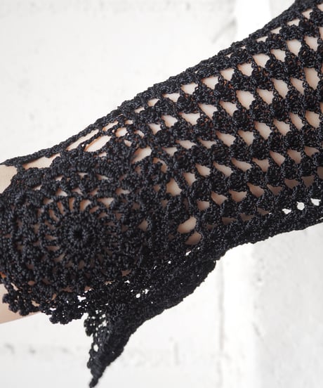 3/4 Sleeve Crochet Cardigan BK