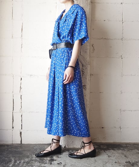 Triangle Pattern Open Collar Dress BL