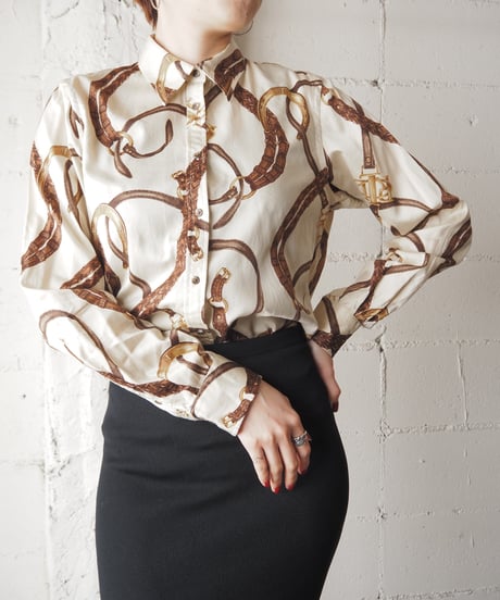 LAUREN Ralph Lauren Belt Pattern Shirt IVBR
