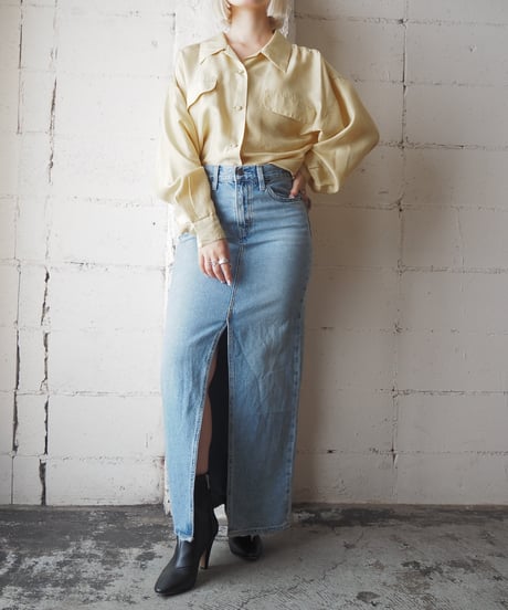 Open Collar Pure Silk Shirt YE
