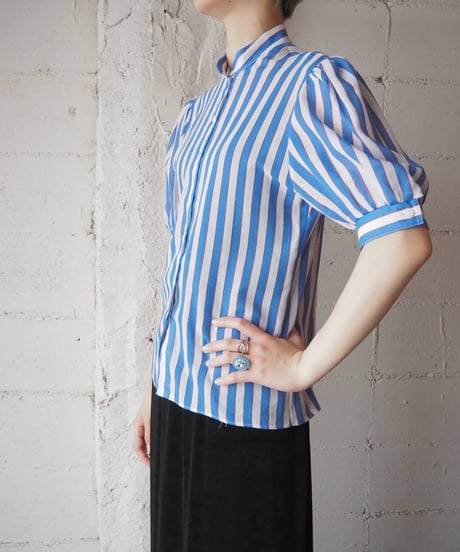 Puff Sleeve Stripe Blouse WHBL