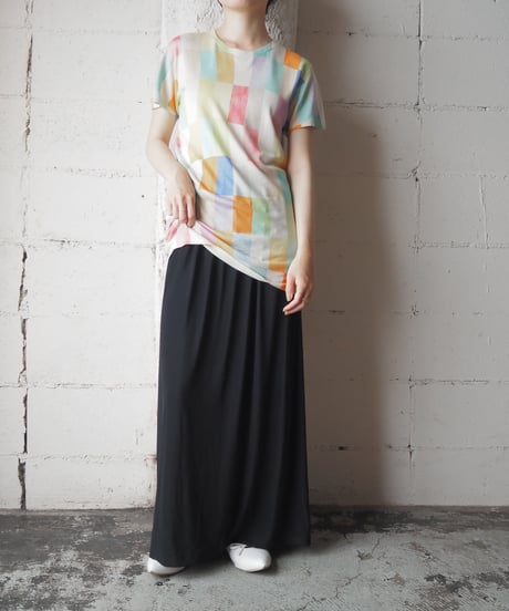 Block Pattern Short Sleeve Knit WHLGNOR