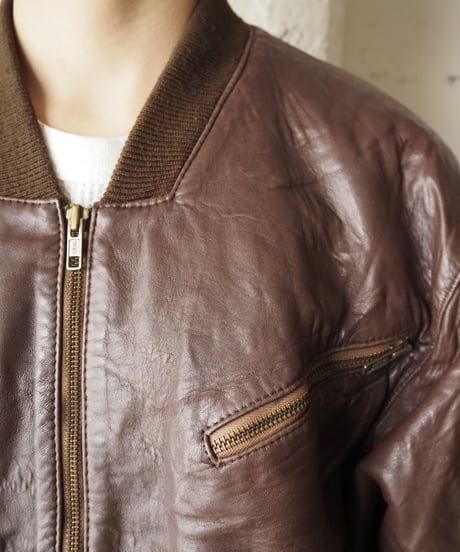 Short Rib Leather Jacket BR