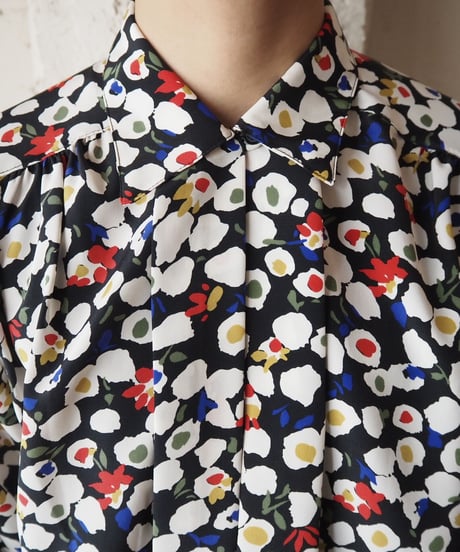 1980's Paint Pattern Blouse  BKWH