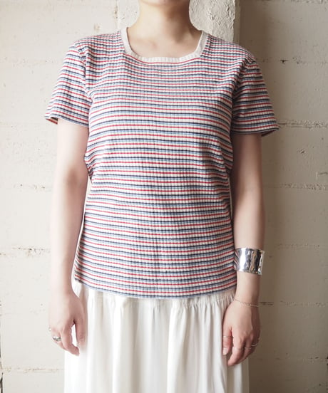 Squareneck Border Rib Knit WHRE