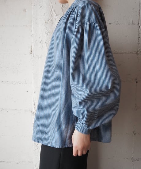 Ralph Lauren Stand Collar Stripe Blouse BLGR