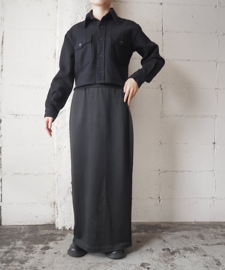 REMAKE Cropped CPO Shirt BK