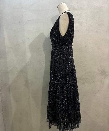 MAX STUDIO Tiered Tulle Dot N/S Dress BK