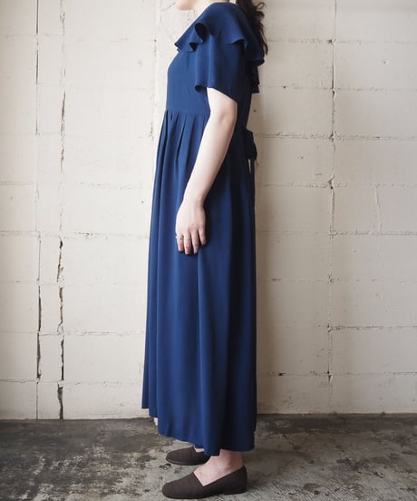 Big Collar Pleated Dress BL