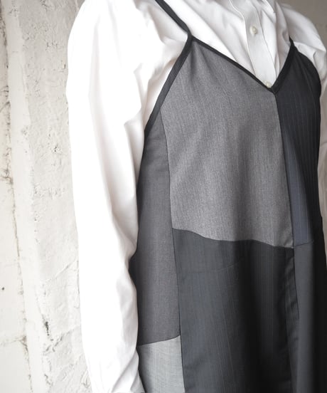 REMAKE Patchwork Camisole Dress BKGRNV