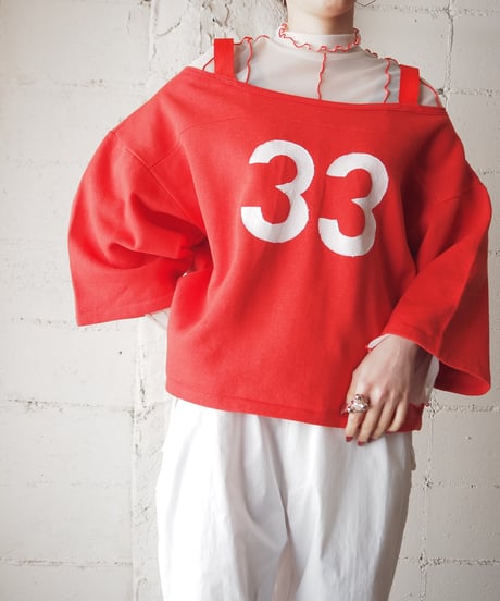 Remake Off Shoulder Paint Sweat RE