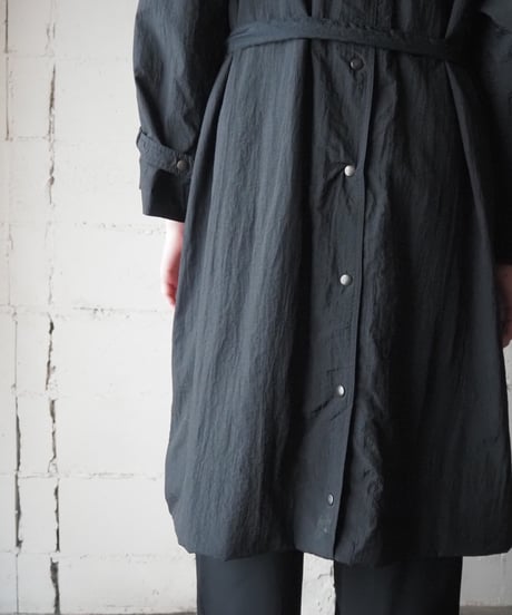 Vintage Nylon Stand Collar Coat BK