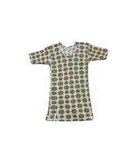 Flower Pattern Cotton Tops ORPURGN