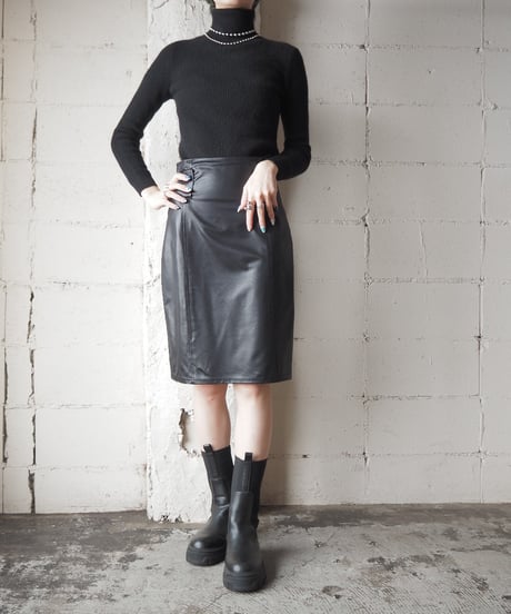 Satin Tight Skirt BK