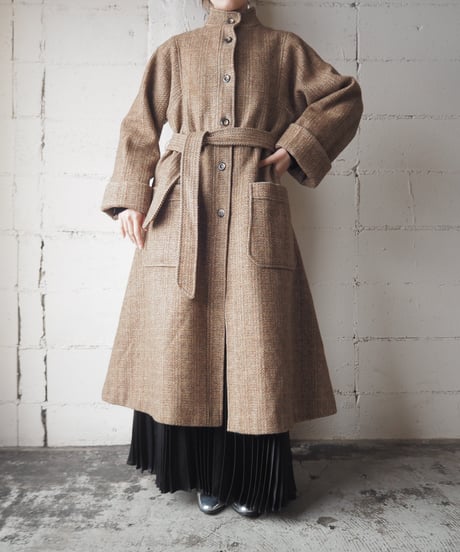Stand Collar Check Coat BE