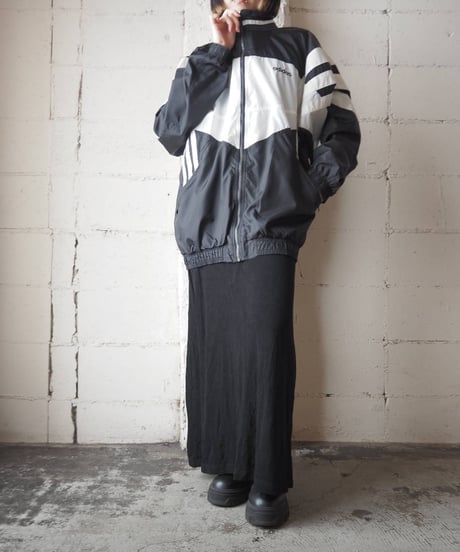 adidas Line Design Zip Up Jacket BK WH
