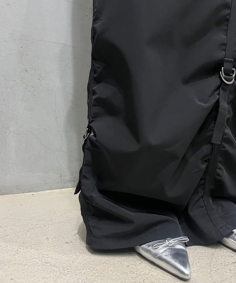 Waist Zip Design Drawstring Tight Skirt BK