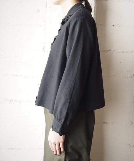 1930～40's EURO Frill Collar Blouse BK