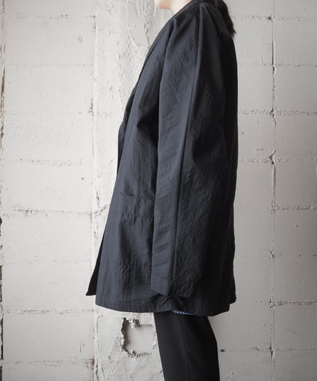 Shawl Collar Nylon Jacket BK