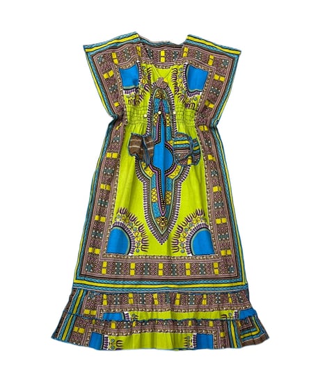 Waist Gather African Batik Dress LGNBL