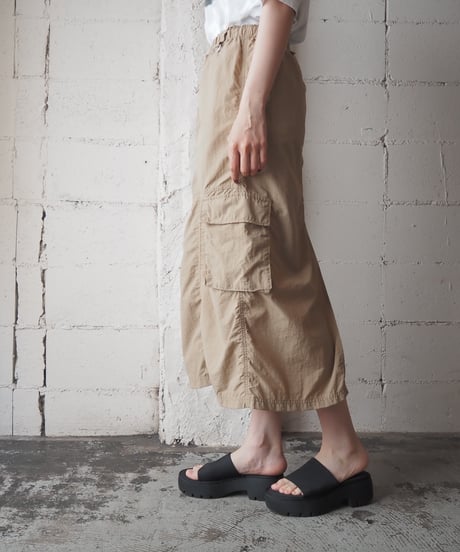 Drawstring Design Nylon Skirt BE