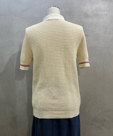 TORY BURCH Mesh Polo S/S Sweater IV