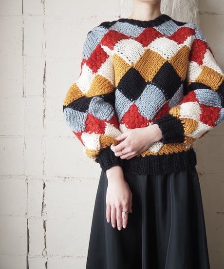 Multi Color Basket Check Knit BKBLYERE