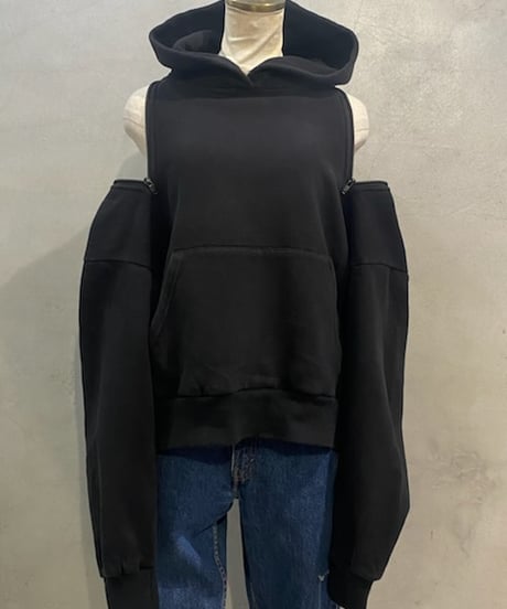 Shoulder Zip Hoodie BK