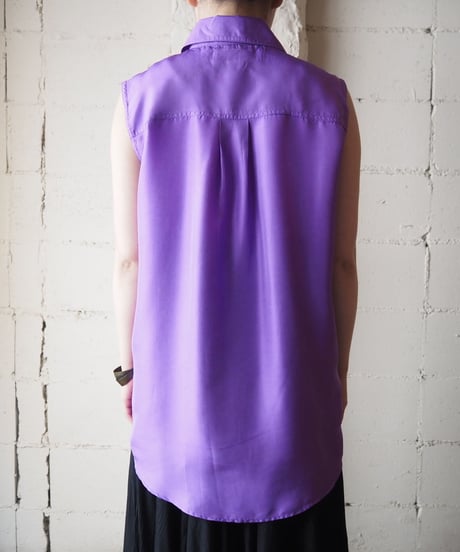 Sleeveless Silk Shirt PUR