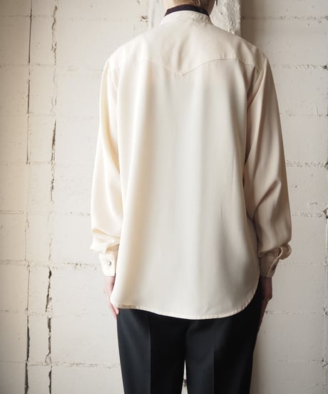 Bicolor Stand Collar Shirt IVBK