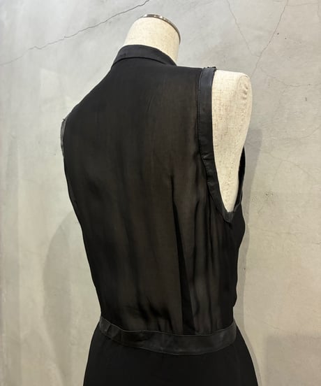 DIESEL Sleeveless Zipup Sheer Dress　BK