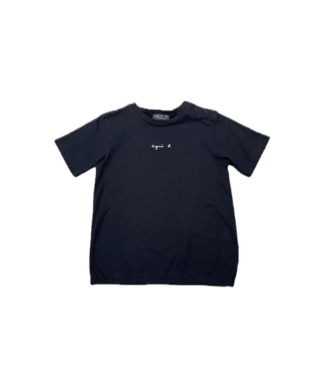 agnes b Shoulder Button Tee BK