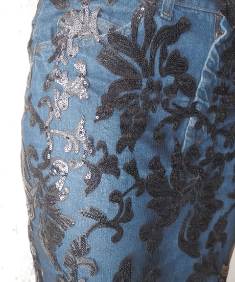 Sequin Tulle Pencil Skirt BK