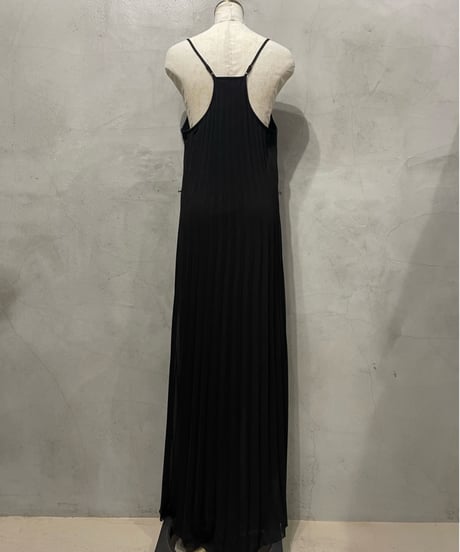 Sheer Layered Pleated Camisole Dress BK