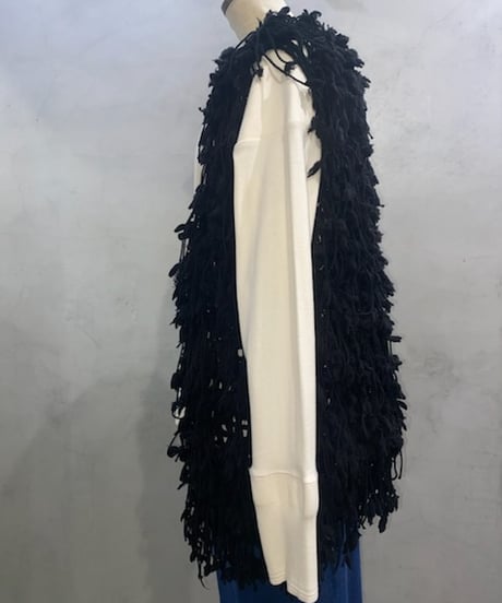 Fringe Knit Vest BK
