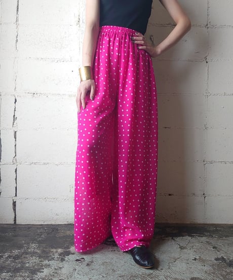 Sheer Dot Wide Pants PI