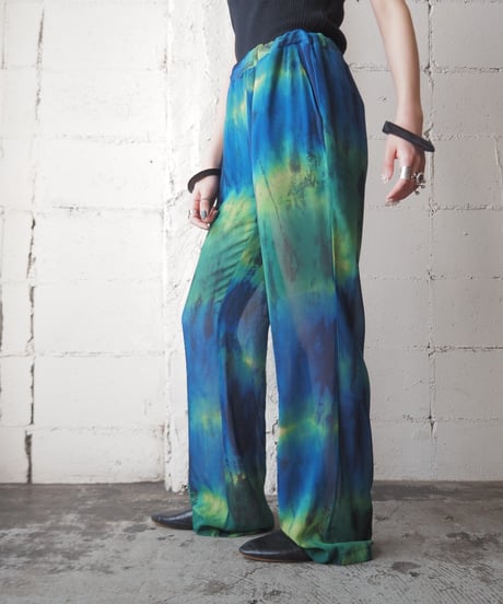 Gradation Color Sheer Easy Pants BLGN