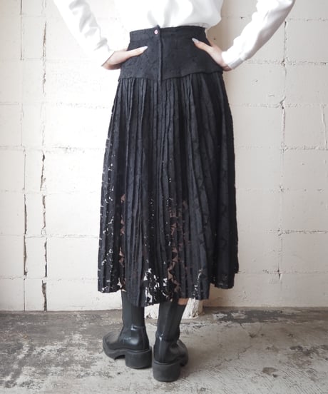 KENZO Lace Pleated Skirt BK