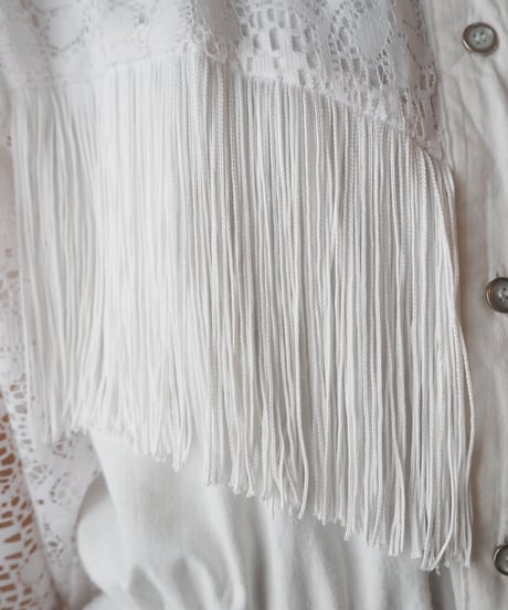 Lace×Fringe Western Shirt Dress WH